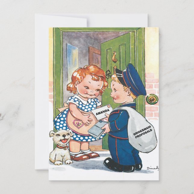 Convite Engraçado personalizado seja minha dama de honra/m (Frente)