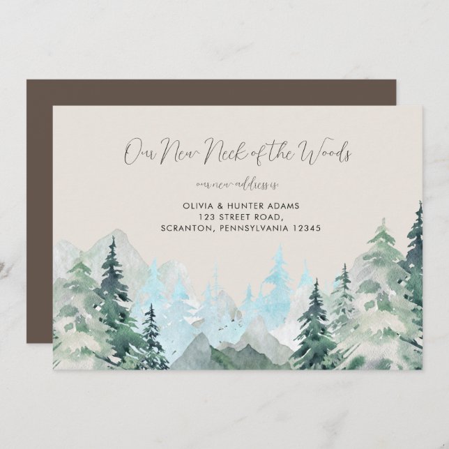 Convite Engraçado Pescoço Russo da Floresta Anunciando Mov (Frente/Verso)