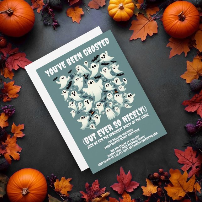 Convite Engraçado que você foi hospedado! Fantasmas em Voo (Funny You've Been Ghosted Haunting of Ghosts Invitation Cover Photo)