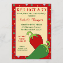 Engraçado Red Hot 70 Birthday