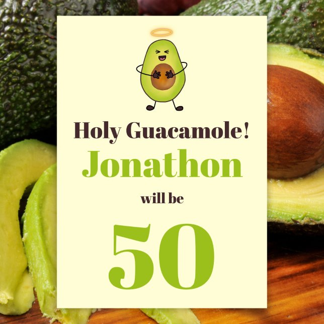Convite Engraçado sagrado guacamole 50ª festa de aniversár (Criador carregado)