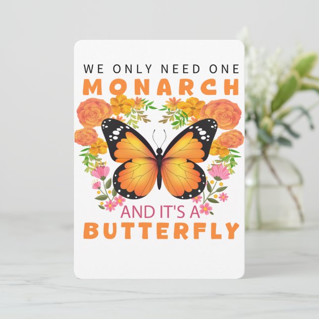 Convite Engraçado só precisarmos de um Monarca e é uma But (Em pé/Frente)