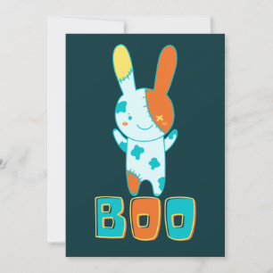 Convite Engraçado Spookie Bonito Halloween Kawaii Boo Bunn