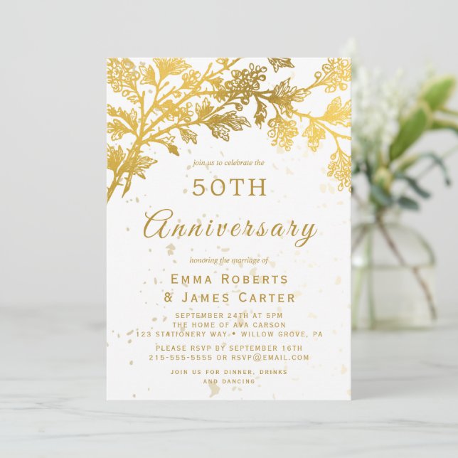 Convite Engraçado Sr. e Sra. 50º aniversário (Em pé/Frente)