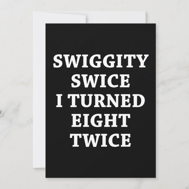 Convite Engraçado Swiggity 16º aniversário (Frente)