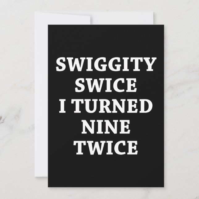 Convite Engraçado Swiggity 18º aniversário (Frente)