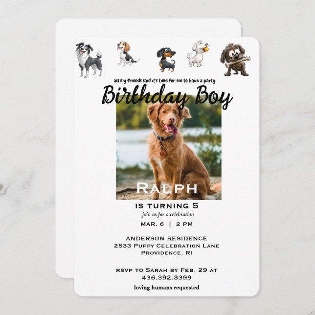 Convite Engraçado, Todos Os Meus Amigos Pet Photo Festa de (Frente/Verso)