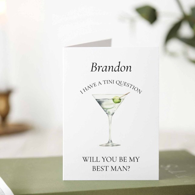 Convite Engraçado Trendy Martini Você Será Minha Melhor Ca (Classic Martini Best Man)