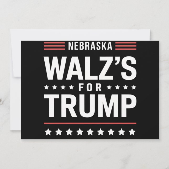 Convite Engraçado Trump Vance Walz's para Trump Nebraska (Frente)