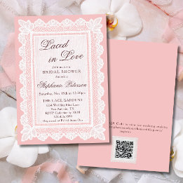 Convite Enlace de Amor Chuveiro de Noiva Código QR Rosa