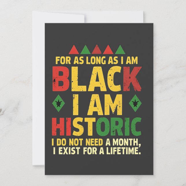 Convite Enquanto eu for negro, sou histórico (Frente)
