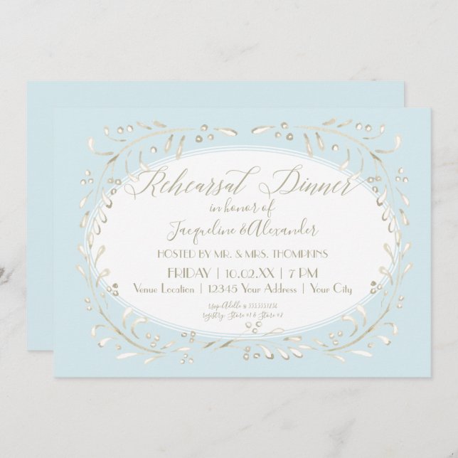 Convite Ensaio Azul Janta Simples A Aquarela Deixa A Arte (Frente/Verso)