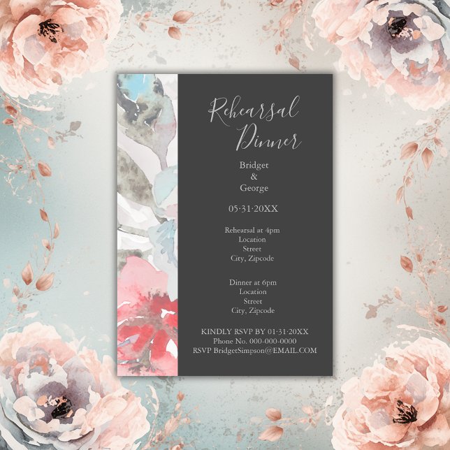 Convite ensaio de apricot casamento e pastel floral (Criador carregado)