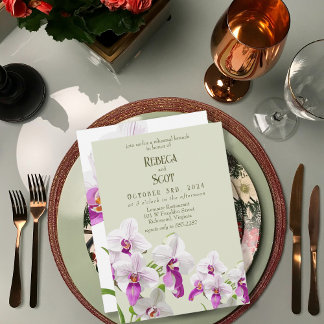 Convite Ensaio de Brunch de Casamento Orquídeo Delicado