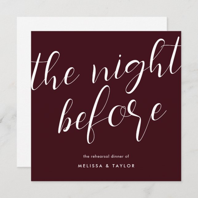 Convite Ensaio de Caligrafia de Borgonha na Véspera (Frente/Verso)