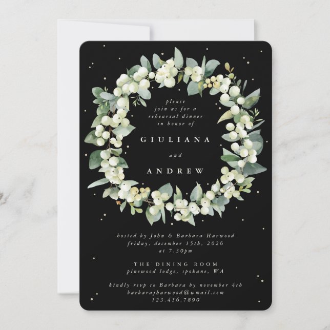 Convite Ensaio de Casamento Black Snowberry+Eucalipto (Frente)