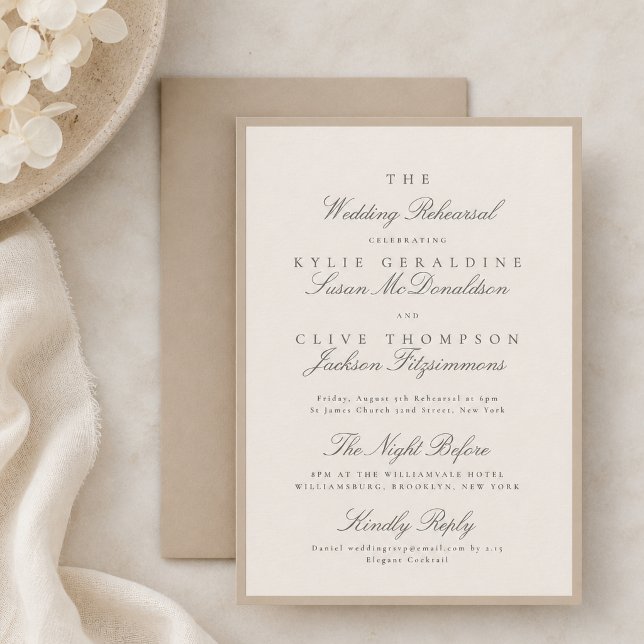 Convite Ensaio de Casamento Champagne Taupe (Criador carregado)