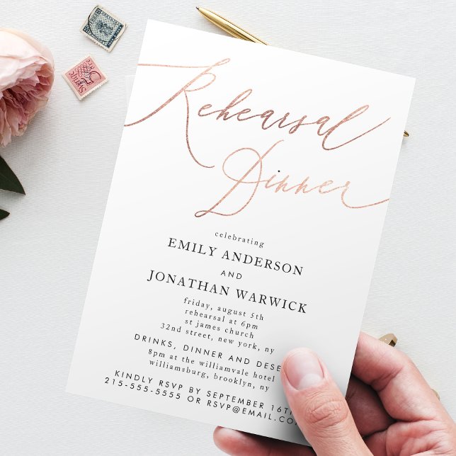 Convite Ensaio de Casamento com Caligrafia Dourada Moderna (Criador carregado)