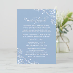 Convite Ensaio de Casamento com Flores em Azul Desbotado