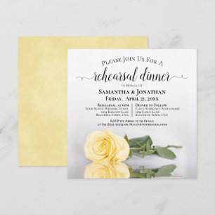Convite Ensaio de Casamento com Jantar Rosa Amarela Elegan