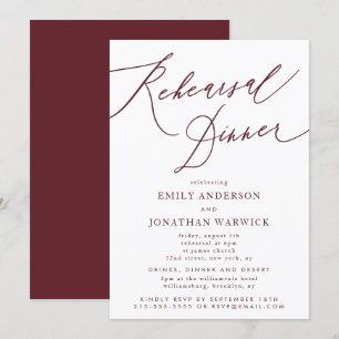 Convite Ensaio De Casamento Da Burgundy Maroon Calliografi