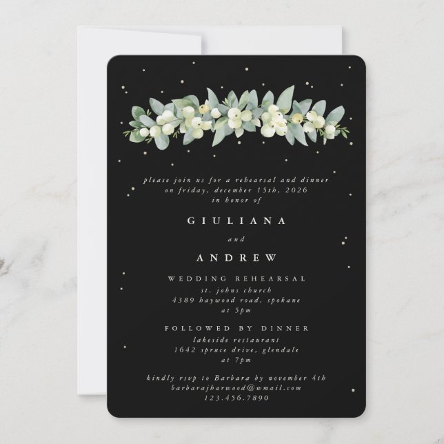 Convite Ensaio de Casamento de Amoras Negras+Eucalyptus (Frente)