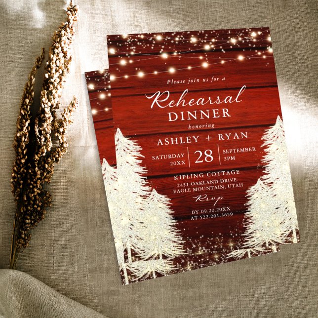 Convite Ensaio De Casamento De Árvores De Palha De Madeira (Criador carregado)