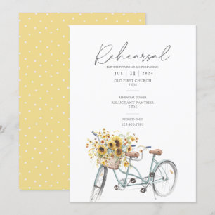 Convite Ensaio De Casamento De Cores De Água Da Bicicleta