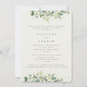 Convite Ensaio De Casamento De Creme Snowberry+Eucalyptus