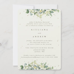 Convite Ensaio De Casamento De Creme Snowberry+Eucalyptus