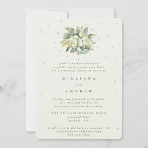 Convite Ensaio De Casamento De Creme Snowberry+Eucalyptus