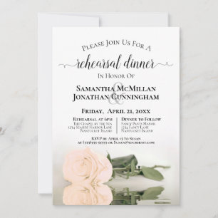 Convite Ensaio de Casamento de Rosa de Ivory Peach