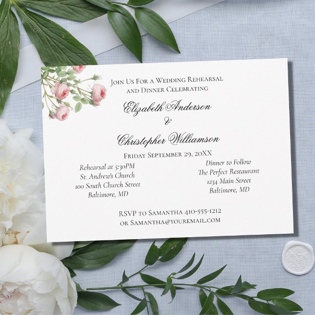 Convite Ensaio de Casamento de Rosas Cor-de-Rosa Antigas F (Criador carregado)
