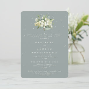 Convite Ensaio de Casamento de Seafoam Snowberry+Eucalyptu