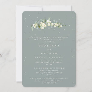 Convite Ensaio de Casamento de Seafoam Snowberry+Eucalyptu