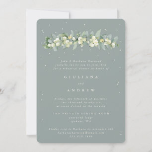 Convite Ensaio de Casamento de Seafoam Snowberry+Eucalyptu