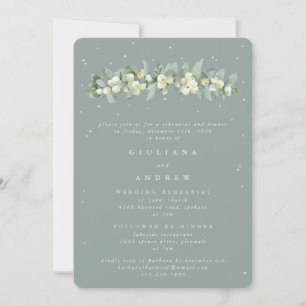 Convite Ensaio de Casamento de Seafoam Snowberry+Eucalyptu