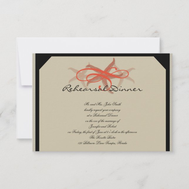 Convite Ensaio de Casamento de Taupe e Tangerine Seaside (Frente)
