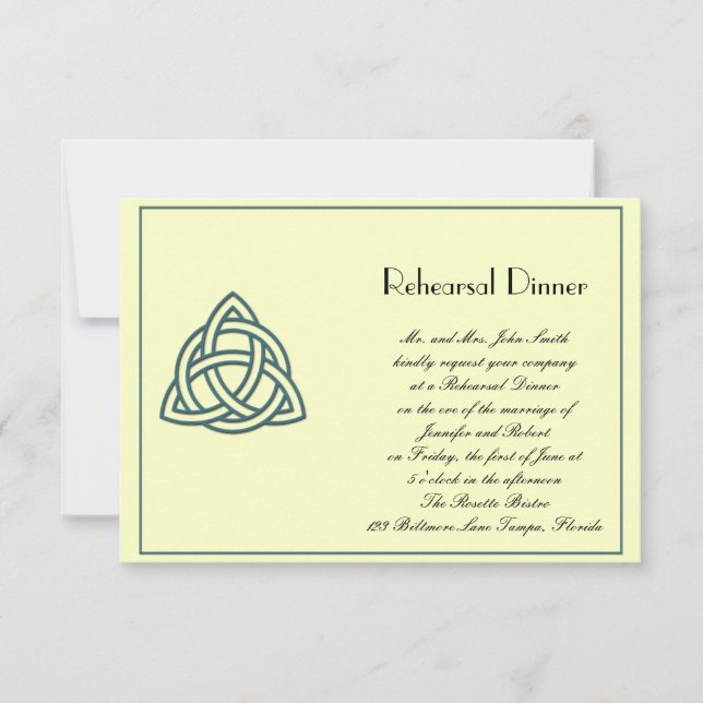 Convite Ensaio De Casamento Do Teal Celtic Knot (Frente)