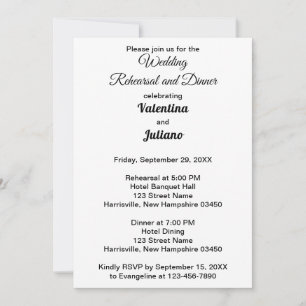 Convite Ensaio de casamento e jantar preto e branco