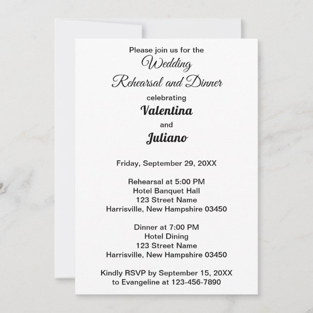 Convite Ensaio de casamento e jantar preto e branco (Frente)