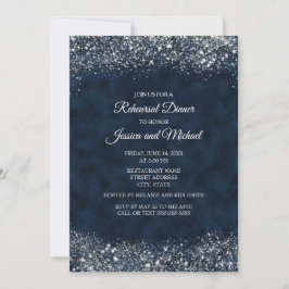 Convite Ensaio de Casamento Elegante Azul Naval Branco Poe