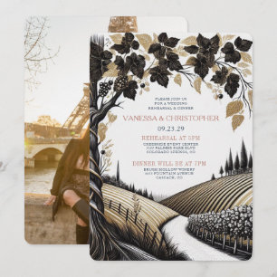 Convite Ensaio de Casamento em Vinhedo Rústico