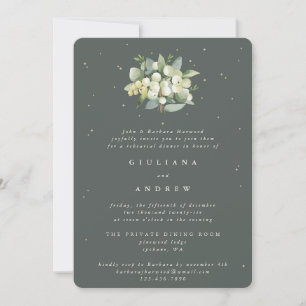 Convite Ensaio de Casamento Eucalyptus e Snowberry Verde c