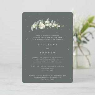 Convite Ensaio de Casamento Eucalyptus e Snowberry Verde c