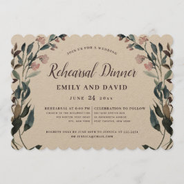 Convite Ensaio De Casamento Floral Da Kraft Rustic Crest G