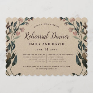 Convite Ensaio De Casamento Floral Da Kraft Rustic Crest G