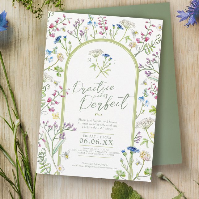 Convite Ensaio de casamento floral de aquarela floral (Criador carregado)