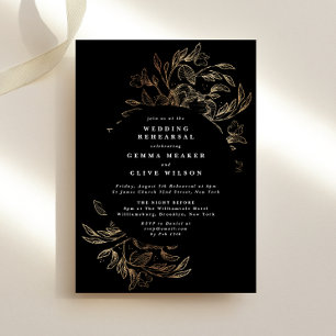 Convite Ensaio de Casamento Floral Dourado de LUXURY