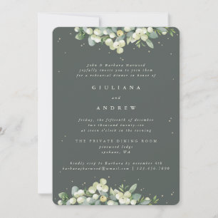 Convite Ensaio de Casamento Gray Green Snowberry+Eucalyptu